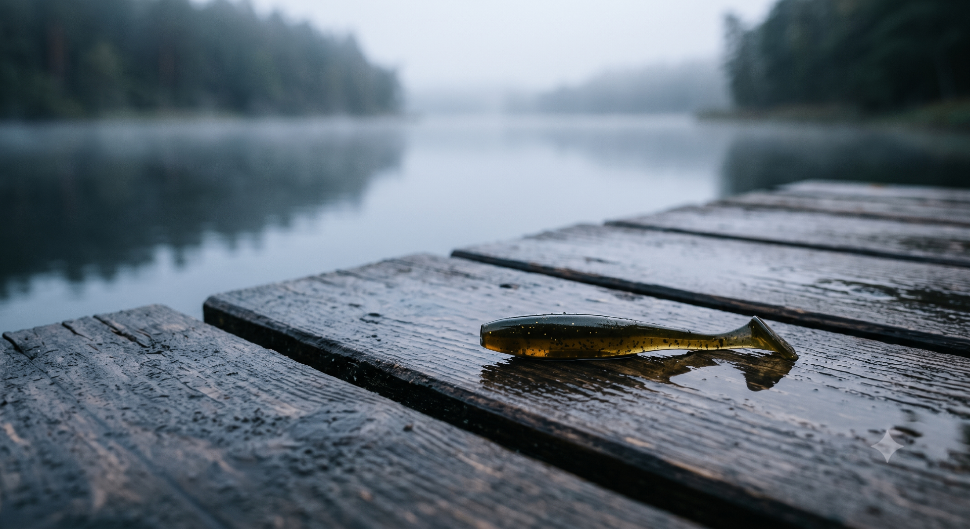 Przynęta MakeBait na drewnianym pomoście
